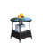 Outdoor Round Coffee Table With Glass - Pe & Steel, 21X21x21 Inch, Brown, To Weather, Assembly Required Patio Tempered Surface Steel Frame, 21X21x21",