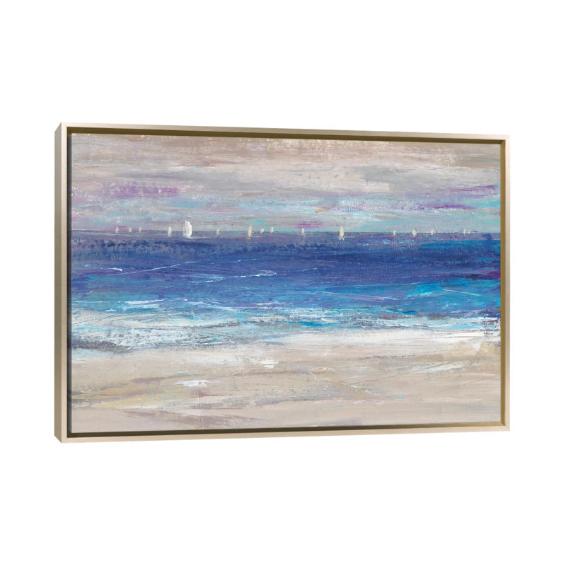 «Distant Regatta I», reproduction d'art sur toile encadrée, H 32 po x l 48 po, Toile à cadre flottant sans passe-partout