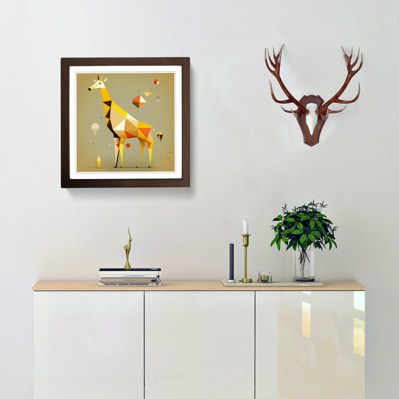 Giraffe Suprematism - Framed Print, Walnut