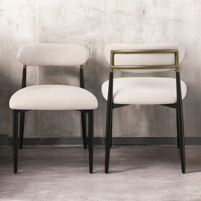 Charming Fabric and Metal Side Chair Set for Stylish Spaces