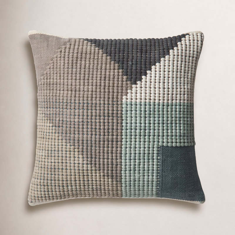 Kacie Geometric Embroidered Throw Pillow, Polyester/Polyfill