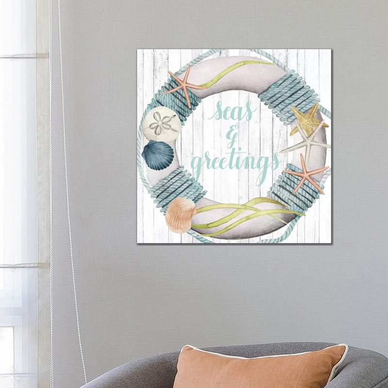 Seas And Greetings Collection A by Grace Popp - Wrapped Canvas Print, 30.48 cm H x 30.48 cm W