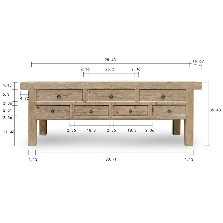 Lily's Living Capri 98.43'' Solid Wood Sideboard