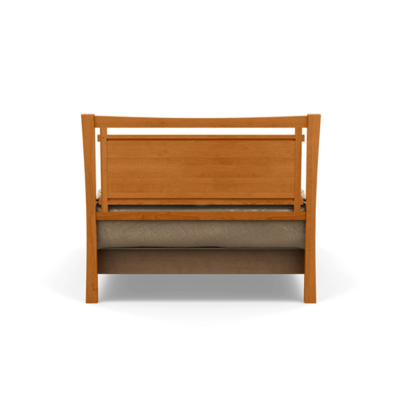 Monterey Upholstered Storage Bed, California King, Ebony Leather, Natural Cherry