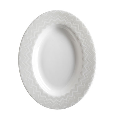 Zig Zag Bone China Platter
