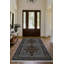 Gretell Collection Digital Print Cotton-Polyester Grey Floral Rug-1456198626