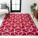 Mashawna Blocks Modern Geometric Red/White Rug