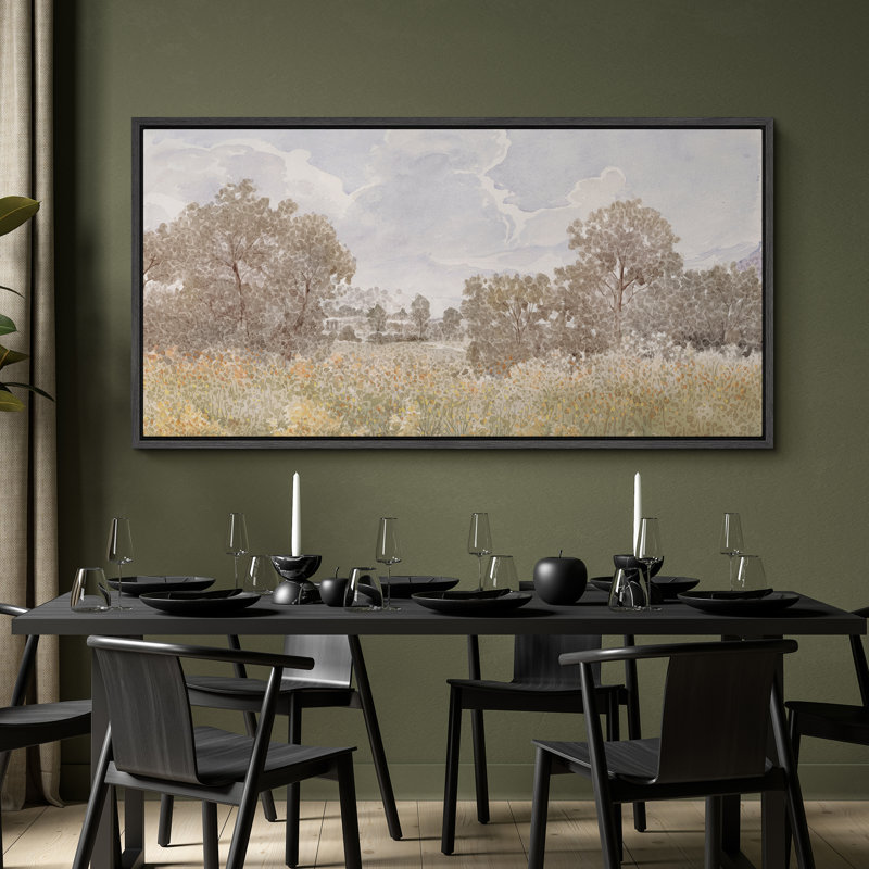 «Abstract Country Landscape Relaxing Calm», impression sur toile encadrée surdimensionnée, H 30 po x l 60 po