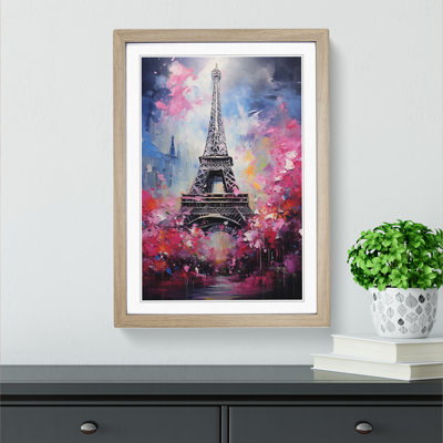 Eiffel Tower Contemporary - Single Picture Frame Print on Wood