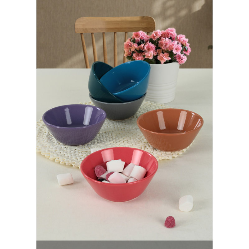 Latitude Run Annaleece 100% CERAMIC Salad Bowl, Multicolor