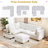 U-shaped Sectional Sofa Couch With A Movable Ottoman And A Coffee Table With Hidden Charging Devices-2130656344