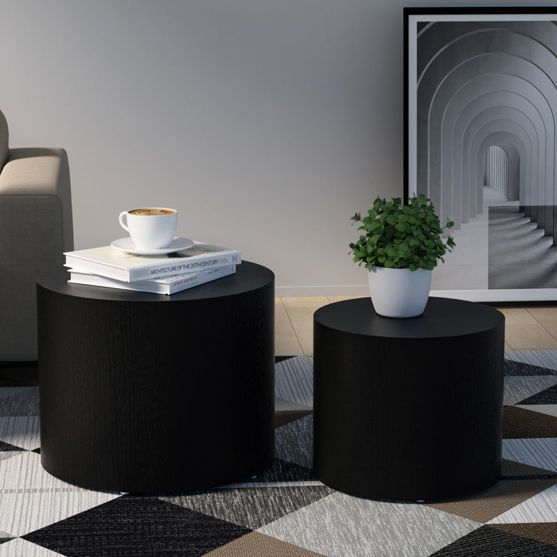 Ensemble de tables basses rondes, Blanc