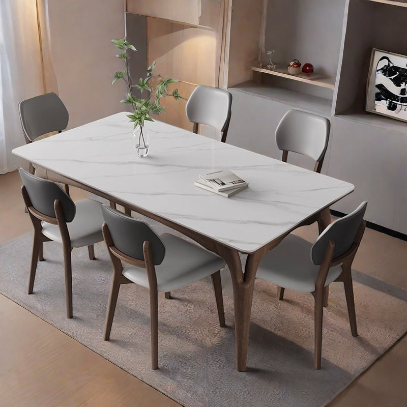 Ensemble de table et chaises de salle à manger en bois de frêne blanc., H 29,52 po x L 62,99 po x l 31,49 po