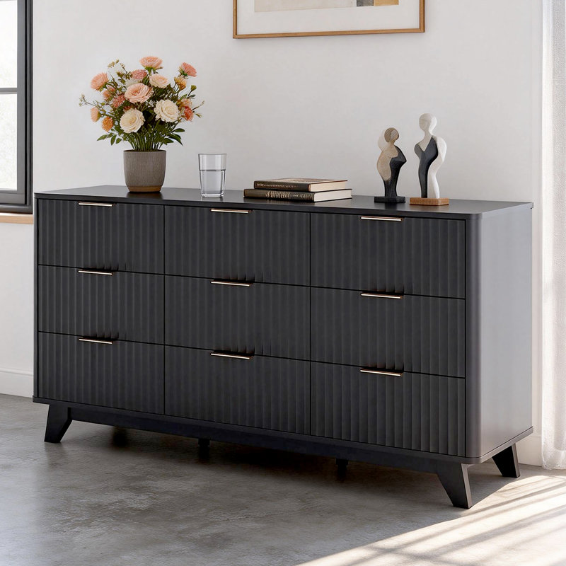 Commode à 57 tiroirs 57 po, Noir