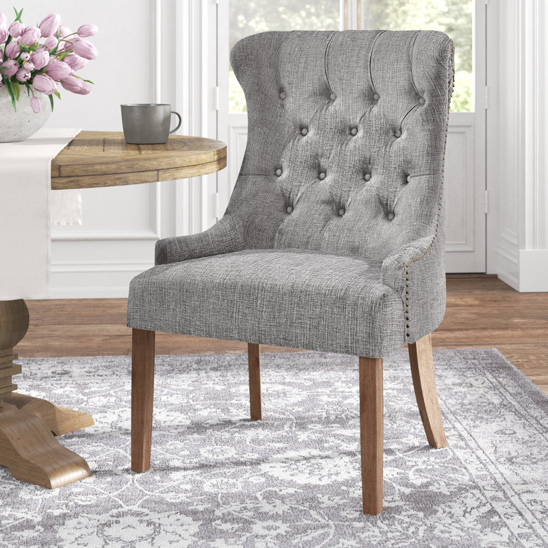 Corbridge Upholstered Side Chair, Pewter Gray Linen