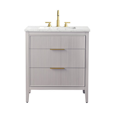 Bilroy Egremt 30'' Single Bathroom Vanity with Engineered Stone Top