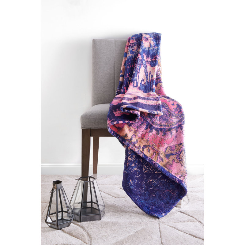 Livia Multicolor Wool Knitted Reversible Throw Blanket