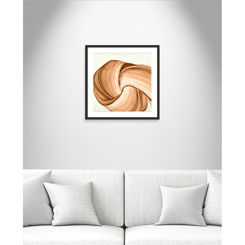 Orange Tango I imprimé par , L 23,5 po x H 23,5 po, Imprimé mat, Noyer à grain ouvert