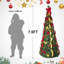 Arbre de Noël de 6 pi avec fonction escamotable, 150 lumières et éléments blanc chaud, convient aux petits espaces de bureau