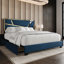 Lit plateforme double avec rangement en velours bleu marine-672306923-672306921