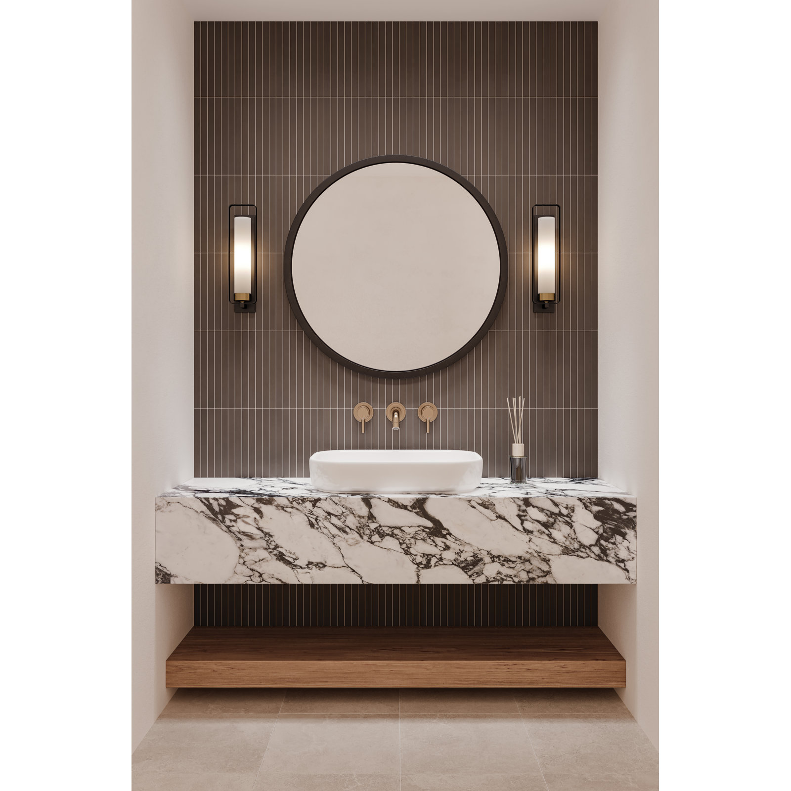 Sahara 11.75" x 11.75" Matte Porcelain Wall & Floor Tile, Dark