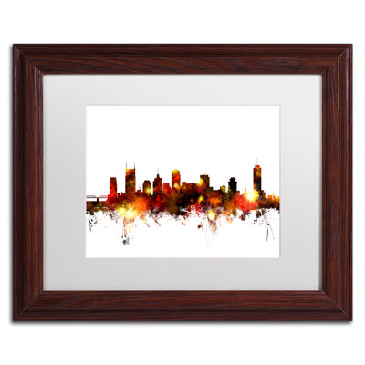 " Nashville Tennessee Skyline Red " by Michael Tompsett