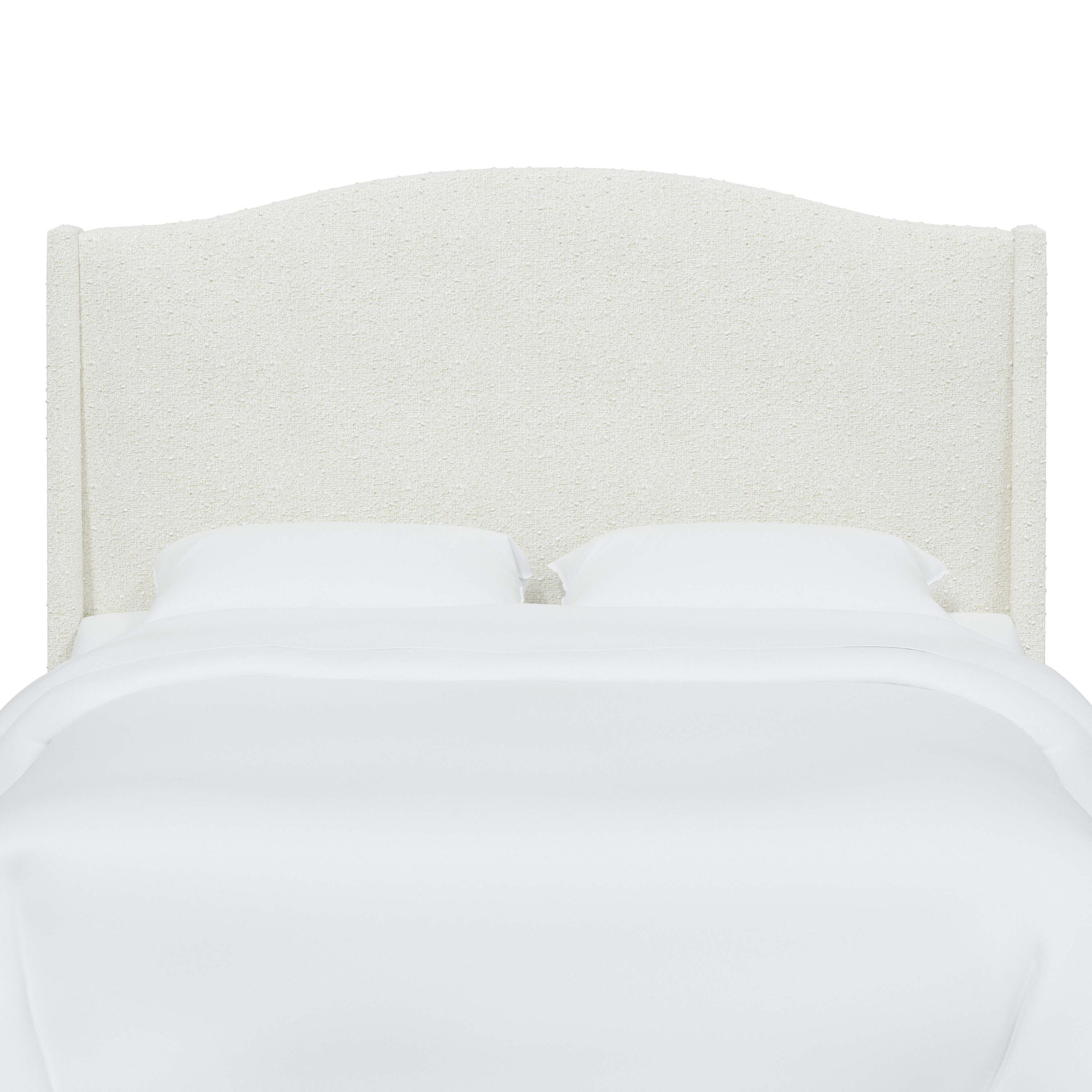 Byrd Upholstered Wingback Headboard, Classic Snow Boucle, King
