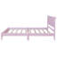 Structure de lit en bois rose grand format - Tête de lit rectangulaire rétro, sans sommier, assez solide pour 600 lb, style d'organisation de tablettes, solide et stable jusqu'à
