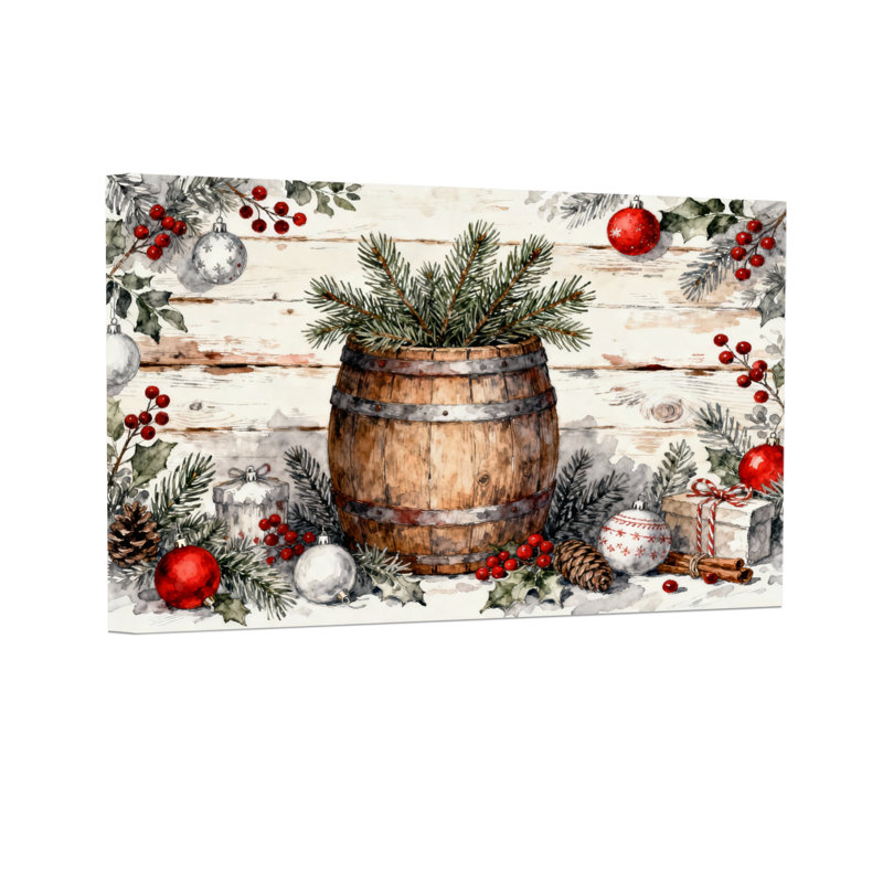 Décorations de Noël en forme de tonneau de Noël, H 20 po x l 30 po