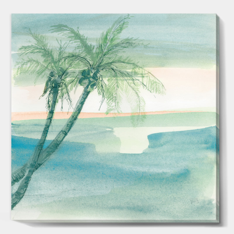 «Peaceful Dusk I Tropical», reproduction d'art sur toile tendue, H 30 po x l 30 po x P 1 po