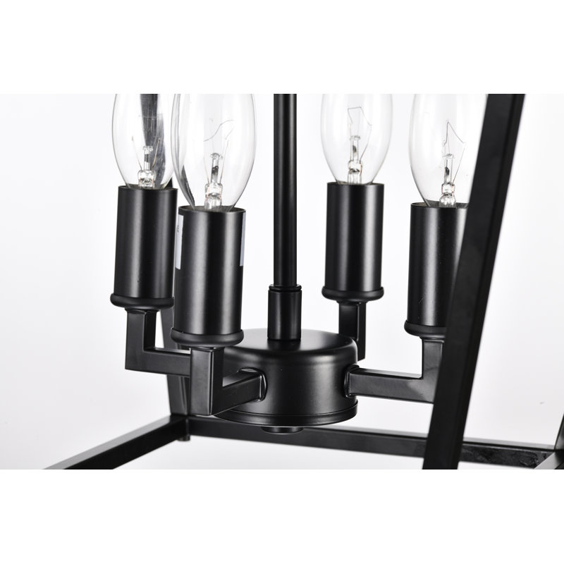 Plafonnier semi-encastré 4 lumières 12 po Drexil, Noir mat