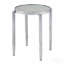 Table d'appoint ronde chromée avec pieds extérieurs fuselés