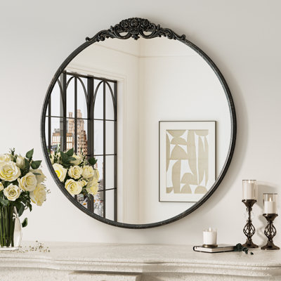 Miroir mural rond en fer Stourbirdge