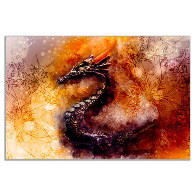 Dragon Canvas Wall Art Picture Print - Wrapped Canvas Print, 31cm H x 46cm W