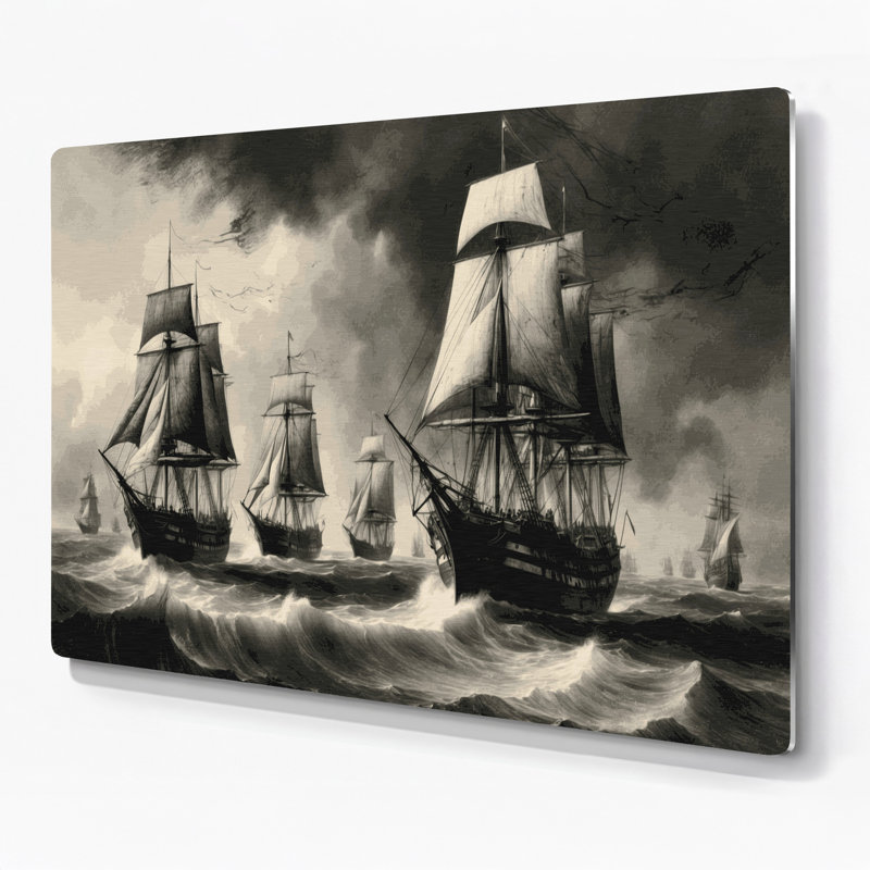 Art mural nautique brun gris nautique, H 11 po x l 14 po