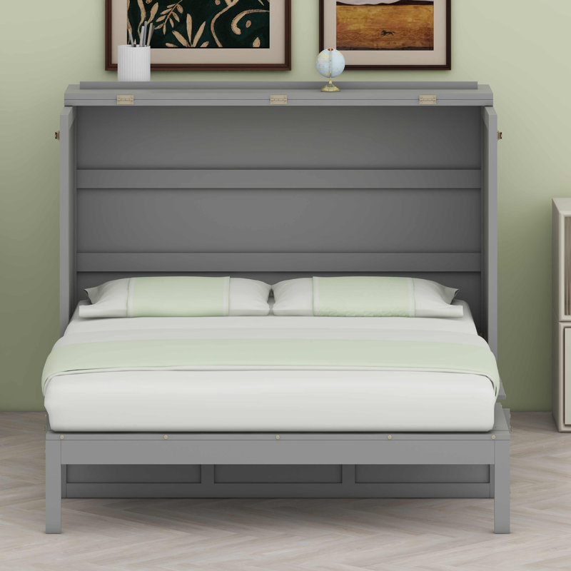 Lit escamotable avec grands tiroirs Murphy, Gris