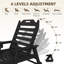Chaise longue d'extérieur surdimensionnée - Chaise longue en PEHD toutes saisons avec 6 positions, capacité de 500 lb, roues et porte-gobelet pour terrasse, bord de piscine ou arrière-cour - noir-541398337