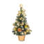 Petit arbre de Noël de 45 cm avec lumières, mini arbre de décoration de bureau avec sommet d'arbre en forme d'étoile, boules, arcs, pommes de pin pour bureau à domicile, bar, décorations de Noël