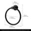 Porte-serviettes pour salle de bain rond en acier inoxydable mat noir SUS304