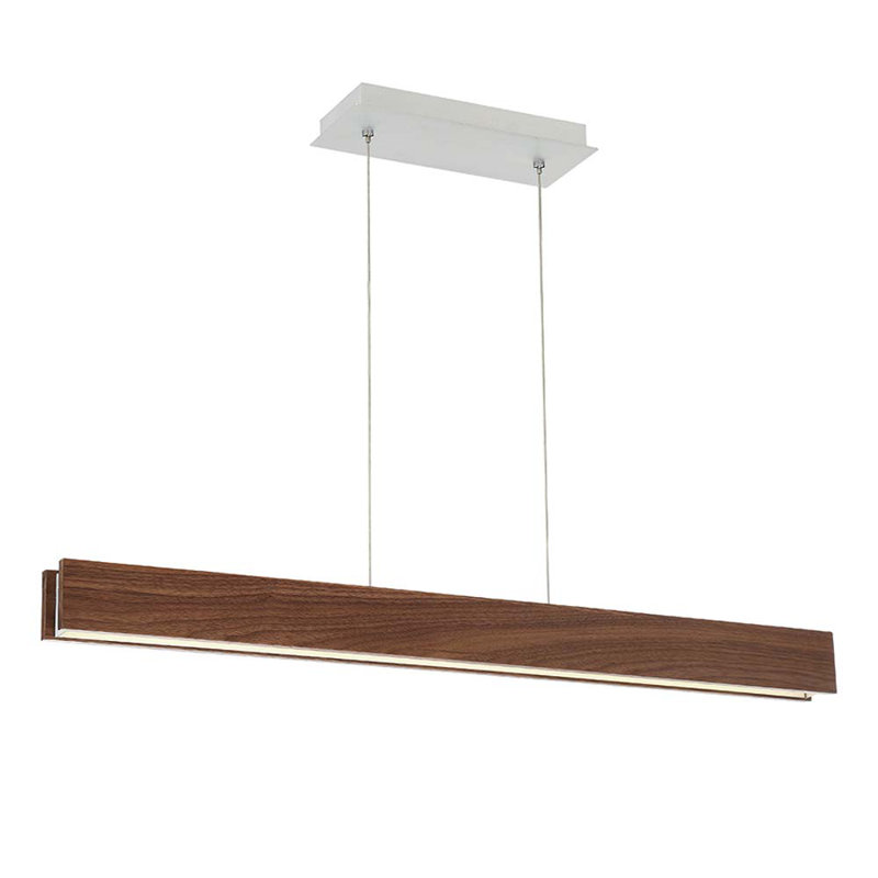 Drift Single Light Glass Dimmable LED Pendant, 3" H x 38" W x 2" D, Dark Walnut