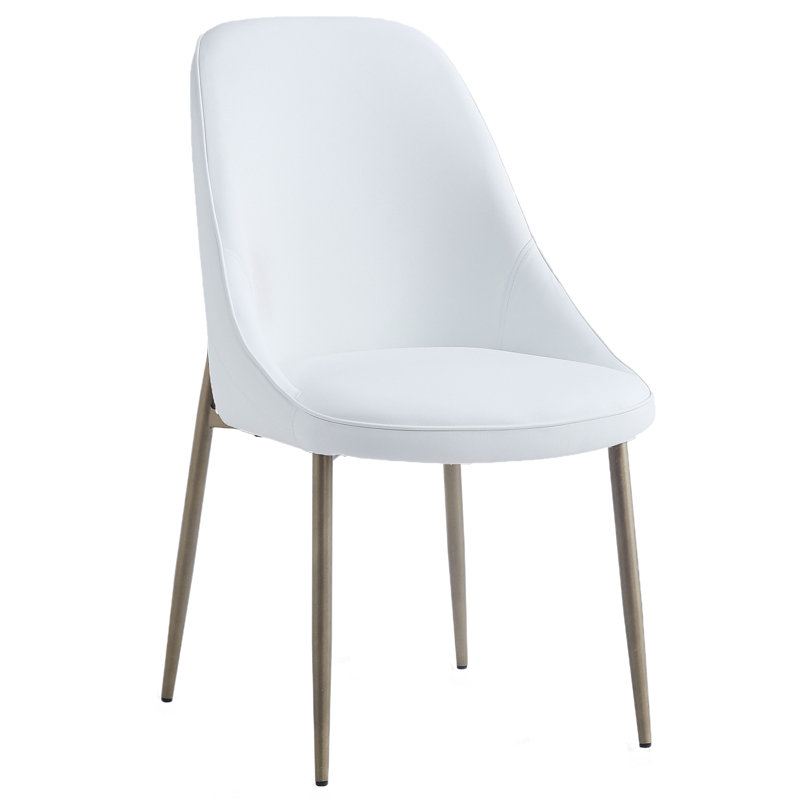 Chaise d'appoint en similicuir Barhorst, Blanc