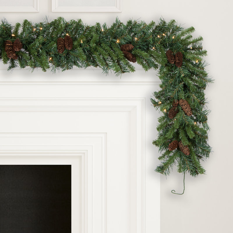 108 " Pre-Lit Mixed Greenery Garland