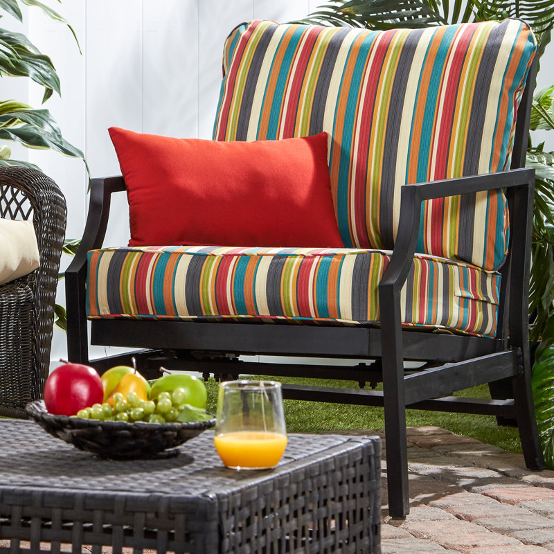 Lester Outdoor Premium Deep Seat Chair Cushion, Sunset Stripe