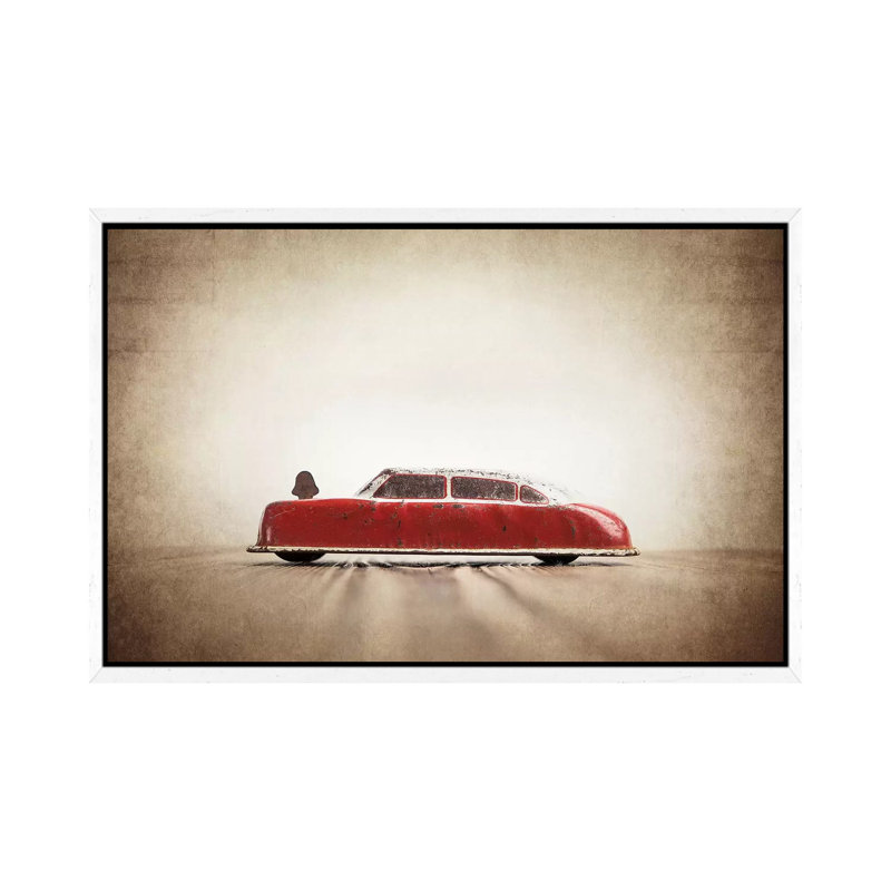 Argo Red And White - Print on Canvas, 66.04 cm H x 45.72 cm W, White Framed