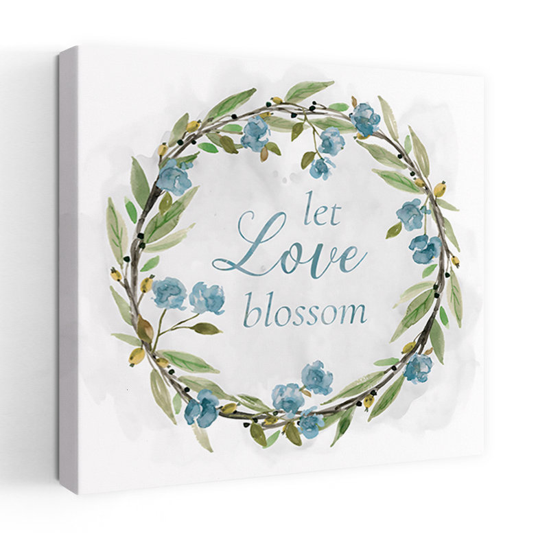 «Love Blossom Wreath», art délicat, nature éthérée, printemps, H 48 po x l 48 po
