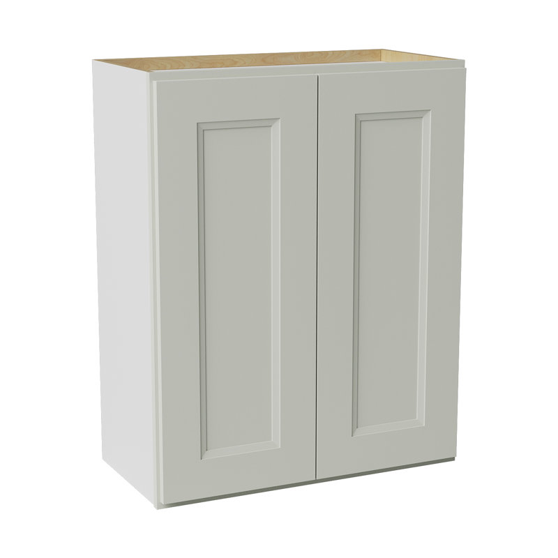 Armoire de cuisine en bois massif prête à assembler, H 30 po x l 24 po x P 12 po, Double shaker Laguna Grey