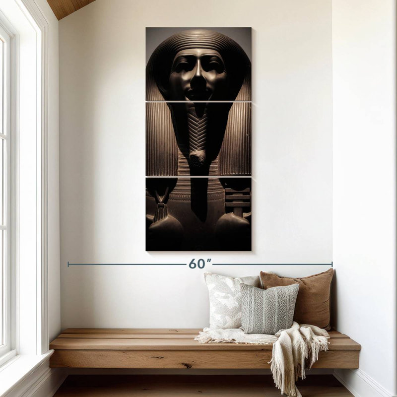 Bronze Pharaoh Statue, 52" H x 24" W