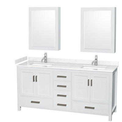 Sheffield 72" Double Bathroom Vanity Set