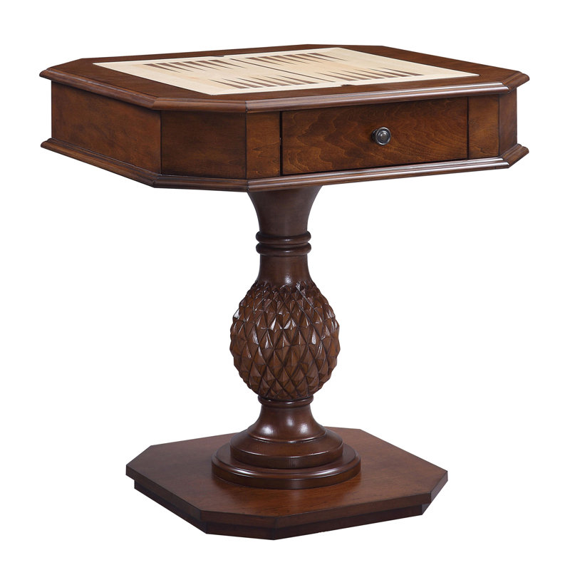 Cherry Game Table with Pedestal Base