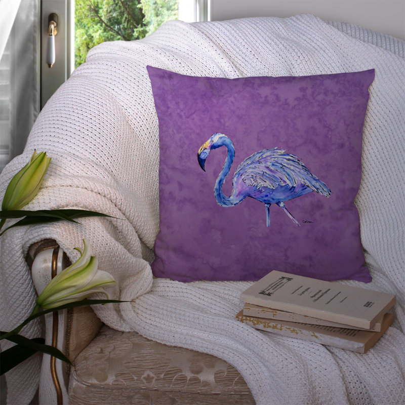Flamingo Outdoor Throw Pillow, 18" H x 18" W x 5.5" D